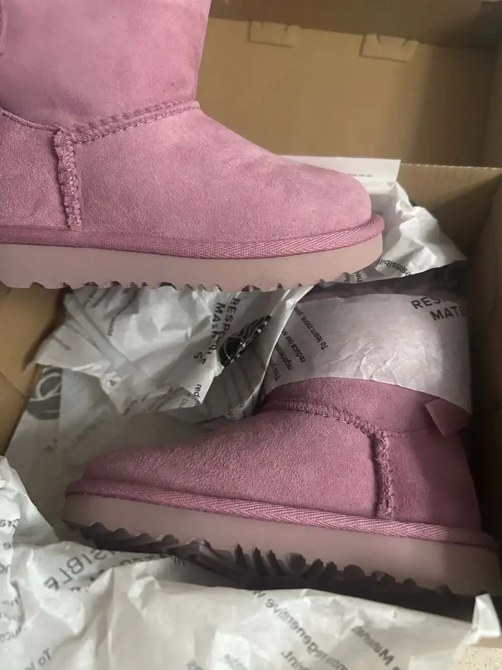 UGG Kids T Mini Bailey Bow II Boots in Dusty Orchid